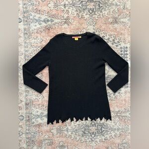 KUNA Black 100% Baby Alpaca Whimsigoth Fairy Y2K Crewneck Sweater Women’s Medium